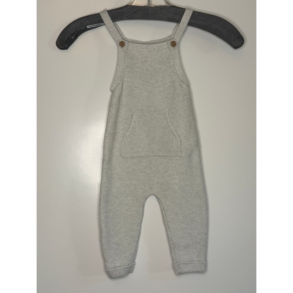 Baby Little Planet by Carters Gray Knit overalls onesie 12 months organic